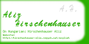 aliz hirschenhauser business card